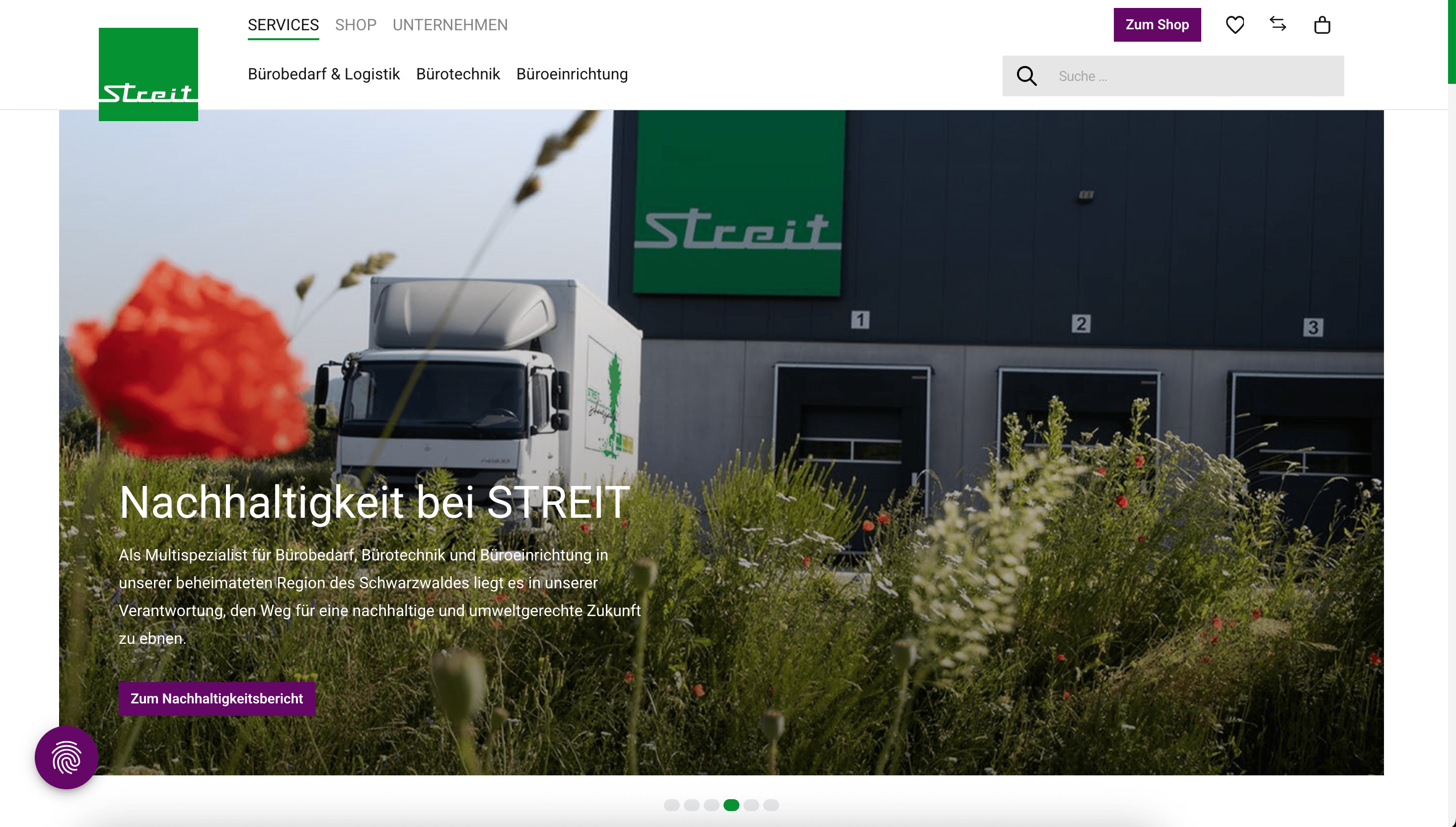 Bildschirmfoto der Website streit.de.